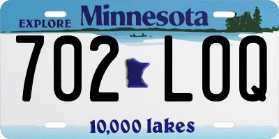 MN license plate 702LOQ