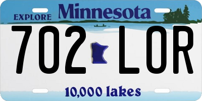 MN license plate 702LOR
