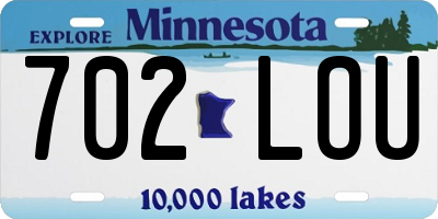 MN license plate 702LOU
