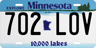 MN license plate 702LOV