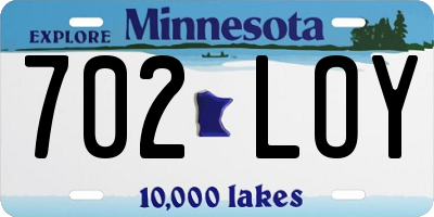 MN license plate 702LOY