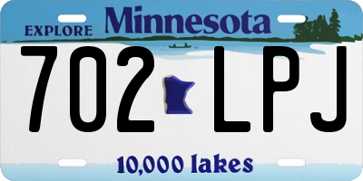 MN license plate 702LPJ