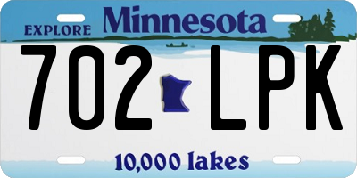 MN license plate 702LPK