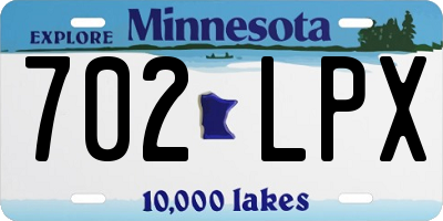 MN license plate 702LPX