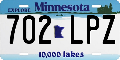 MN license plate 702LPZ