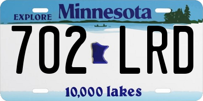 MN license plate 702LRD