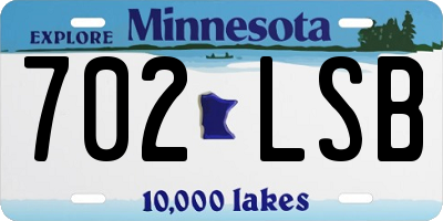 MN license plate 702LSB