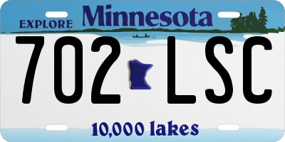 MN license plate 702LSC