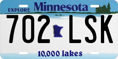 MN license plate 702LSK