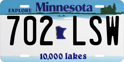 MN license plate 702LSW