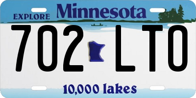 MN license plate 702LTO
