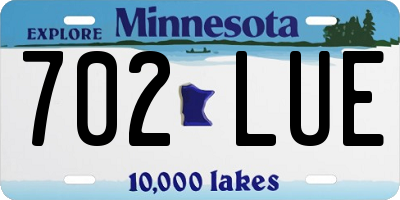 MN license plate 702LUE