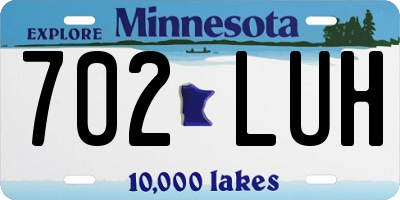 MN license plate 702LUH