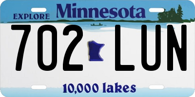 MN license plate 702LUN