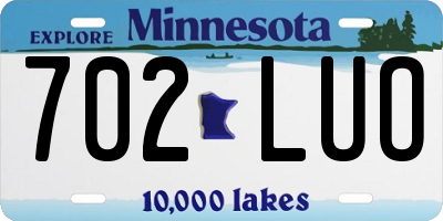 MN license plate 702LUO