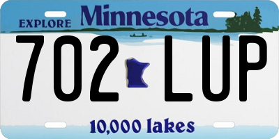 MN license plate 702LUP