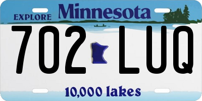 MN license plate 702LUQ