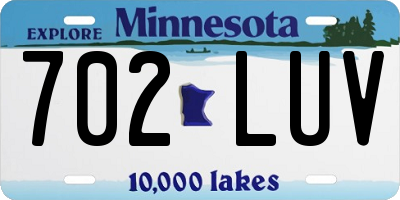 MN license plate 702LUV