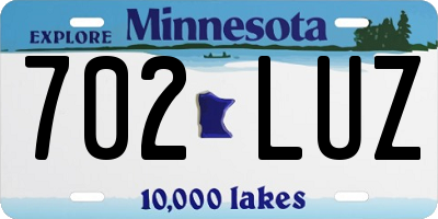 MN license plate 702LUZ