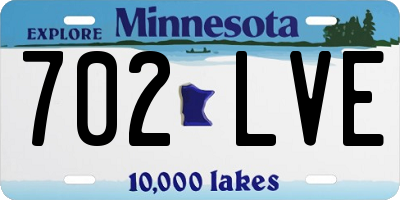 MN license plate 702LVE
