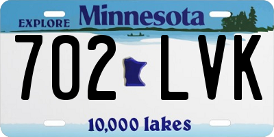 MN license plate 702LVK