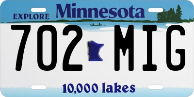 MN license plate 702MIG
