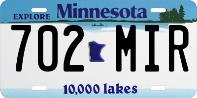 MN license plate 702MIR