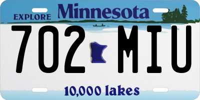 MN license plate 702MIU