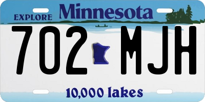 MN license plate 702MJH