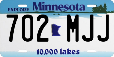 MN license plate 702MJJ