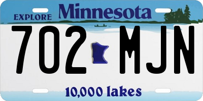 MN license plate 702MJN