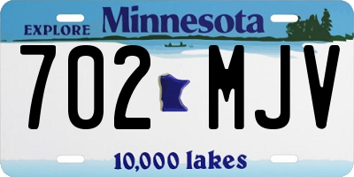 MN license plate 702MJV