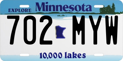 MN license plate 702MYW