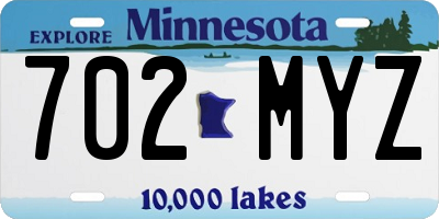 MN license plate 702MYZ