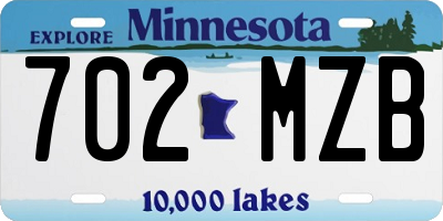 MN license plate 702MZB