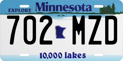MN license plate 702MZD