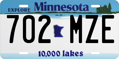MN license plate 702MZE