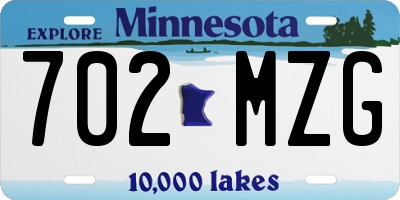 MN license plate 702MZG