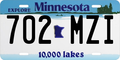 MN license plate 702MZI