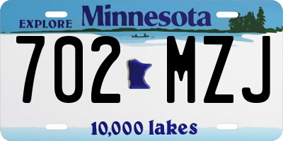 MN license plate 702MZJ