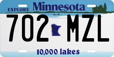 MN license plate 702MZL