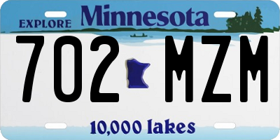 MN license plate 702MZM