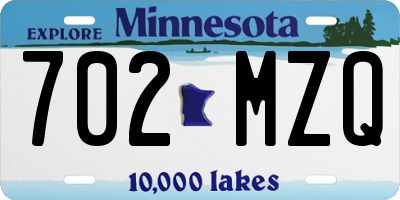 MN license plate 702MZQ