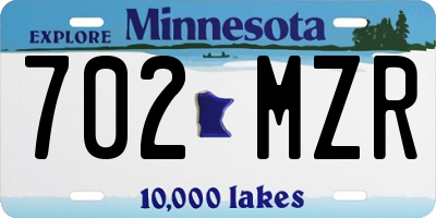 MN license plate 702MZR