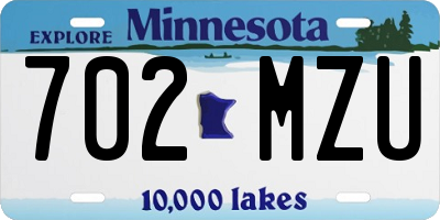 MN license plate 702MZU