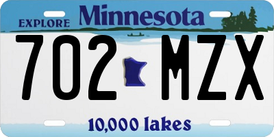 MN license plate 702MZX