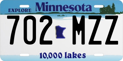 MN license plate 702MZZ
