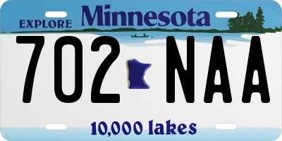 MN license plate 702NAA