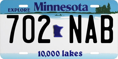 MN license plate 702NAB