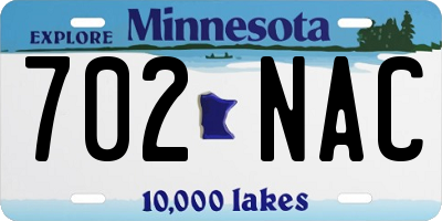 MN license plate 702NAC